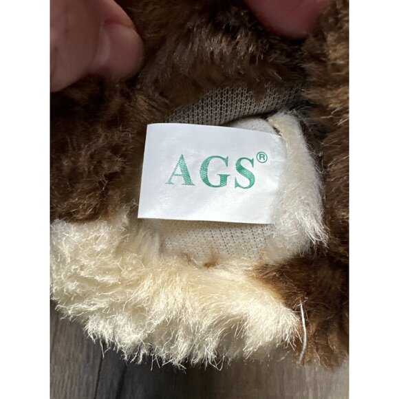 Vintage AGS Pepper Dog Hand Puppet 100% Acrylic Brown & White - Picture 3 of 4